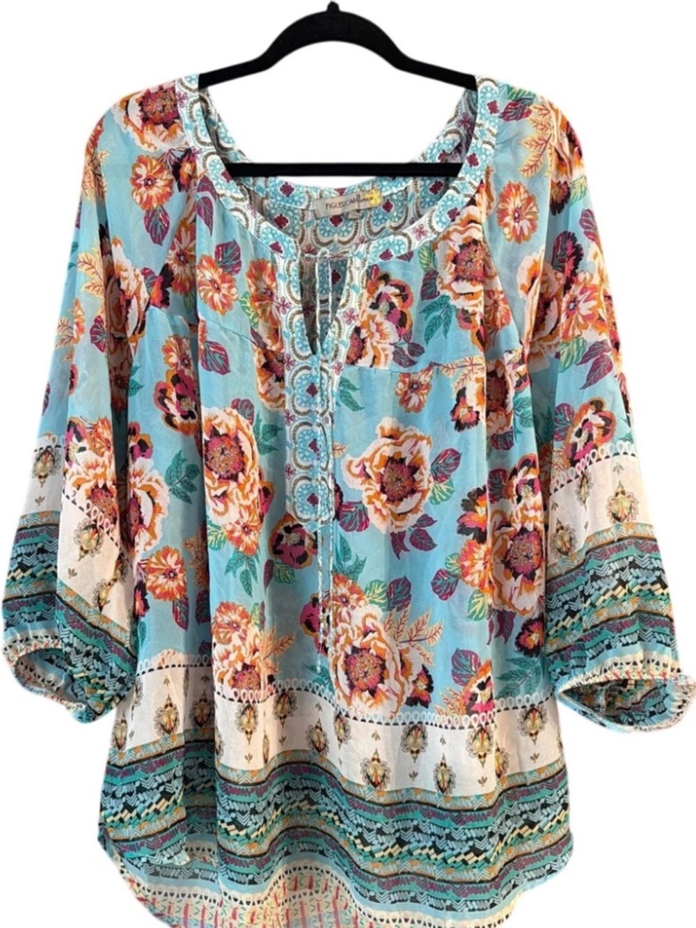 Anthropologie Fig and Flower Women’s Floral Tunic Top Size 2X